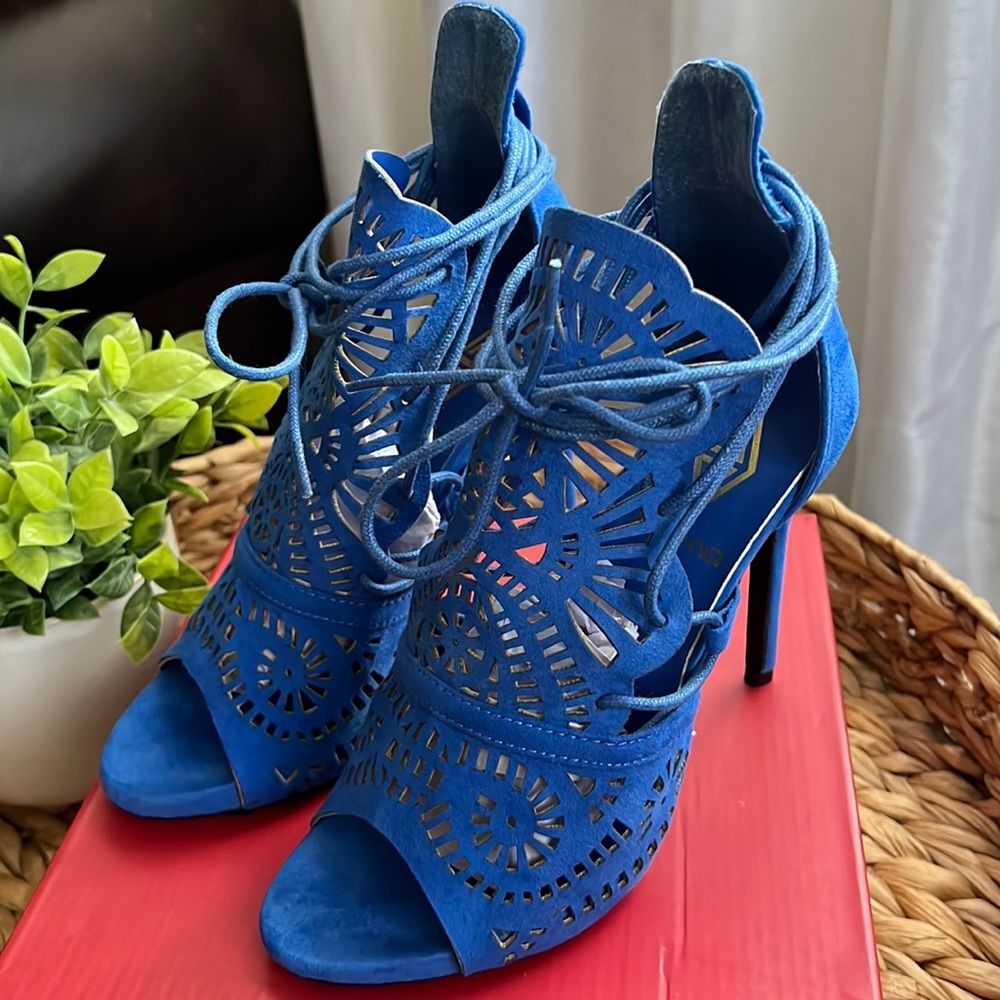 Athena Venus Suede Caged Stiletto Heels